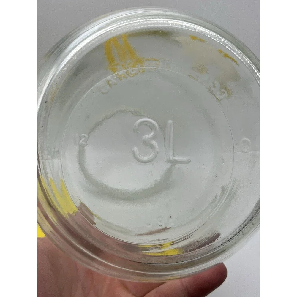 Vintage 1982 Carlton Glass Duck 3 Liter 3L Jar Canister Sun Tea With Yellow Lid - Picture 5 of 6